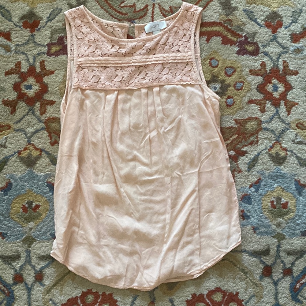 LOFT Peach Sleeveless Blouse